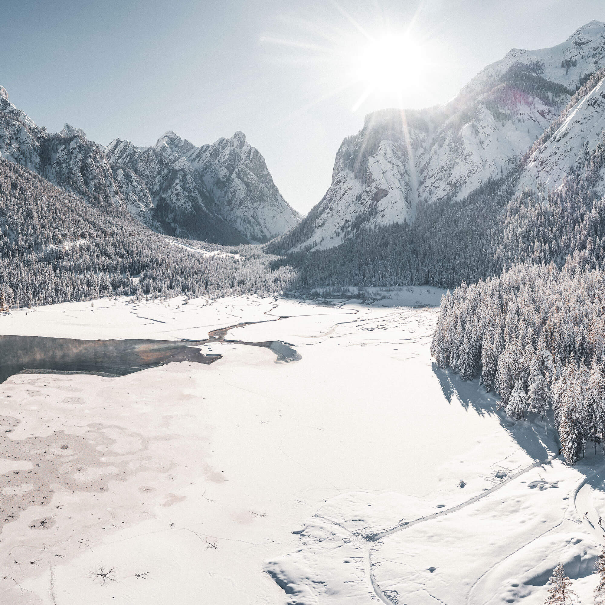 Toblacher See im Winter