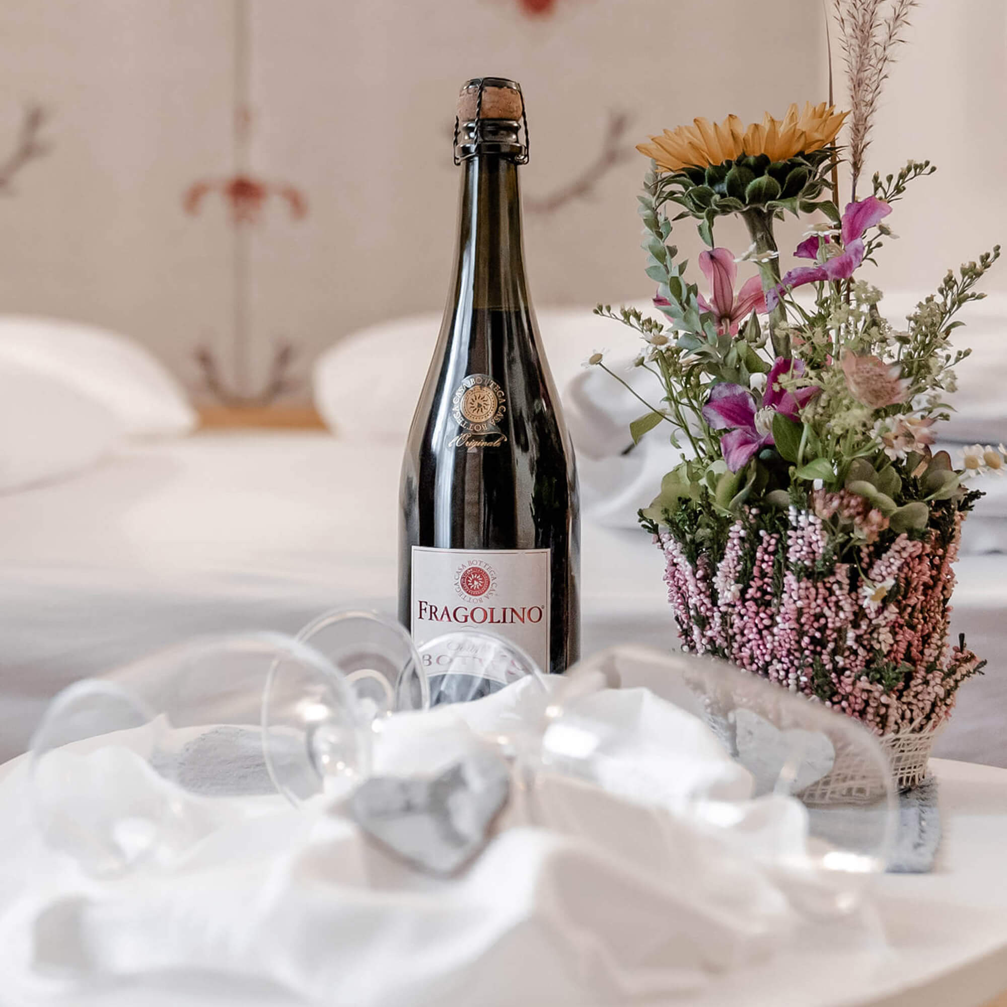 Sparkling wine in the room